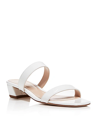 Shop Stuart Weitzman Women's Ava Patent Leather Slide Sandals In Off White