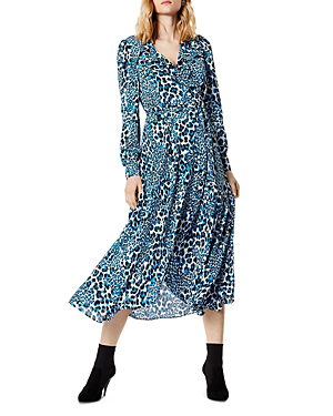 karen millen blue leopard print dress