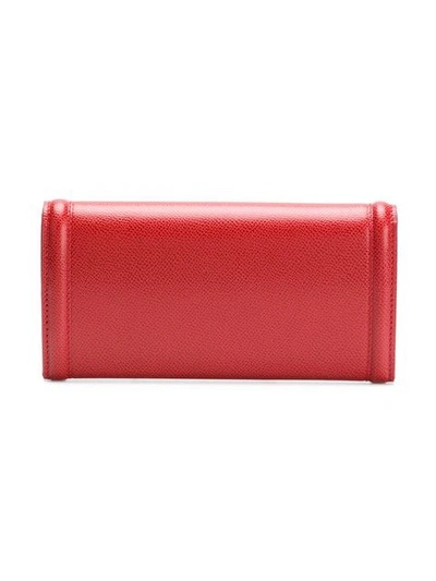 Shop Ferragamo Vara Flap Wallet In Red