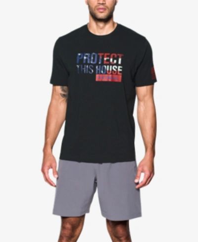 Shop Under Armour Men's Charged Cotton Graphic T-shirt In Black
