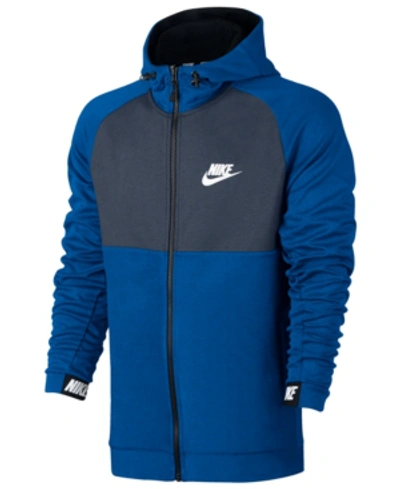 Shop Nike Men's Sportswear Advance 15 Zip Hoodie In Blue Nebula