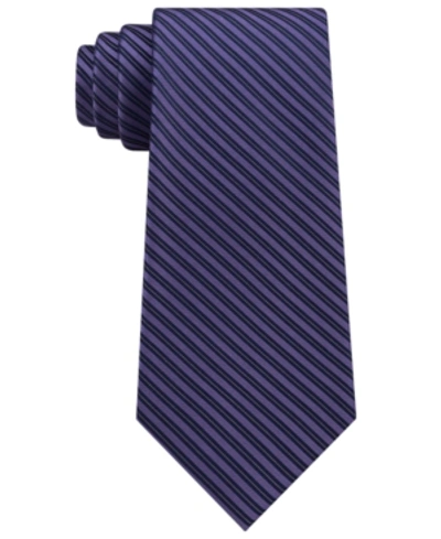 Shop Calvin Klein Men's Mirror Pinstripe Silk Tie In Purple