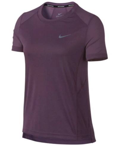 Shop Nike Miler Dry Running Top In Pro Purple