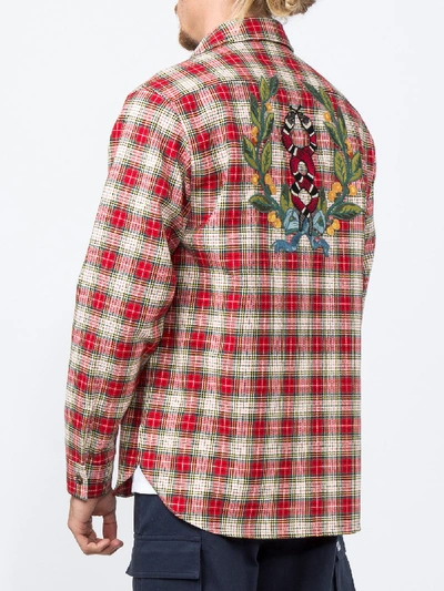 Shop Gucci Embroidered Vintage Check Shirt