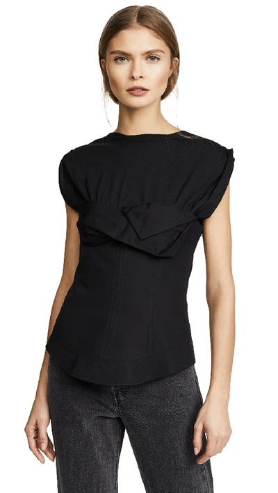 Shop Alexander Wang Trompe L'oeil Shirt With Twisted Cups In Black