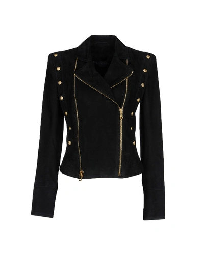 Shop Balmain Biker Jacket In Black