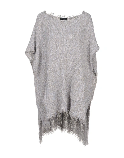 Shop Anneclaire Cape In Light Grey