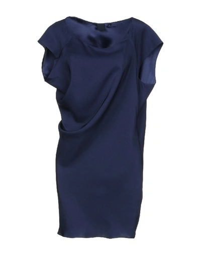 Shop Aspesi Short Dresses In Dark Blue