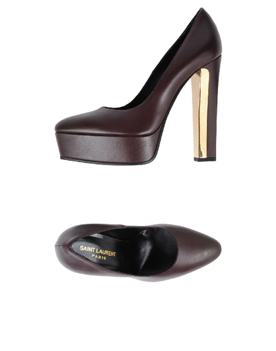 Shop Saint Laurent Pumps In Deep Purple