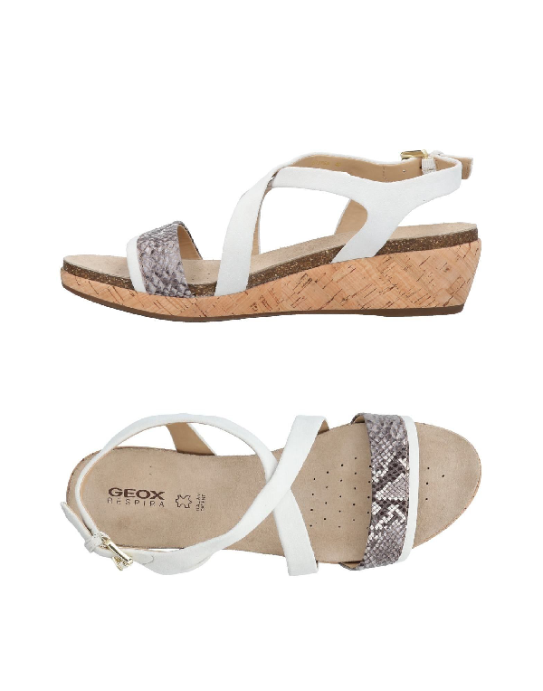 geox white sandals