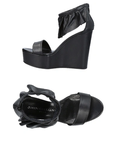 Shop John Galliano Sandals In Black