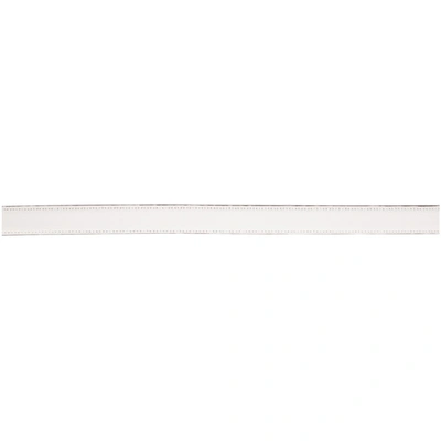 Shop Maison Margiela White Leather Skinny Belt In 100white