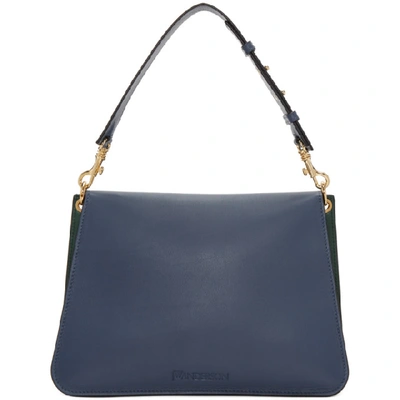 Shop Jw Anderson Green & Blue Medium Pierce Bag