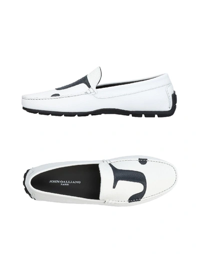 Shop John Galliano Loafers In White