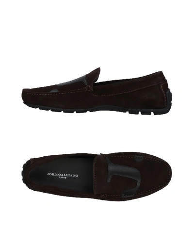 Shop John Galliano Loafers In Dark Brown