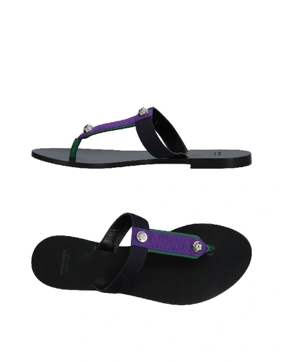 Shop Versace Flip Flops In Purple
