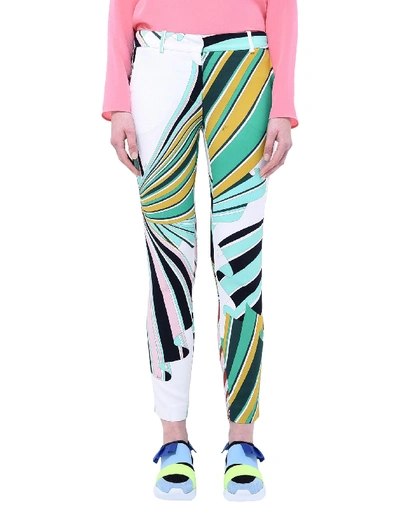 Shop Emilio Pucci Casual Pants In Light Green