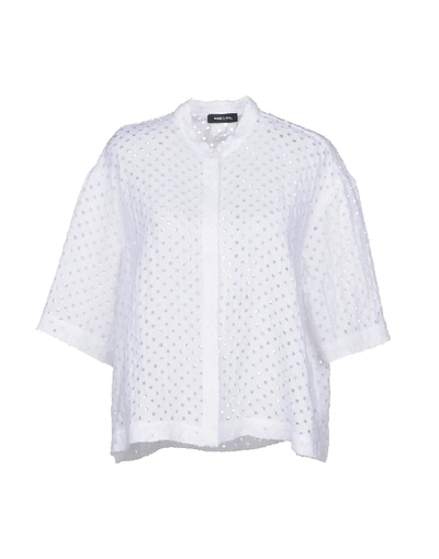 Shop Anneclaire Linen Shirt In White