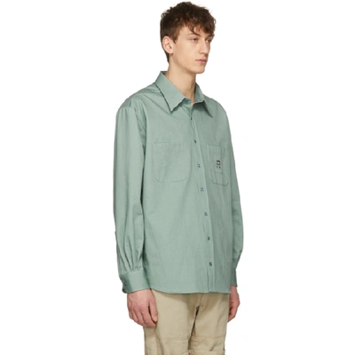 Shop Ribeyron Green Denim Overshirt In Celadon