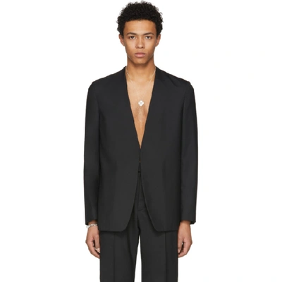 Shop Maison Margiela Black Minimal Blazer In 900 Black