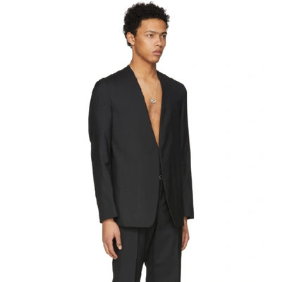 Shop Maison Margiela Black Minimal Blazer In 900 Black