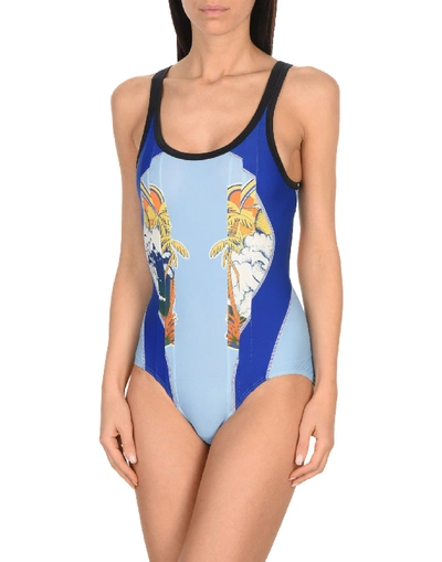 Shop Stella Mccartney One-piece Swimsuits In Azure