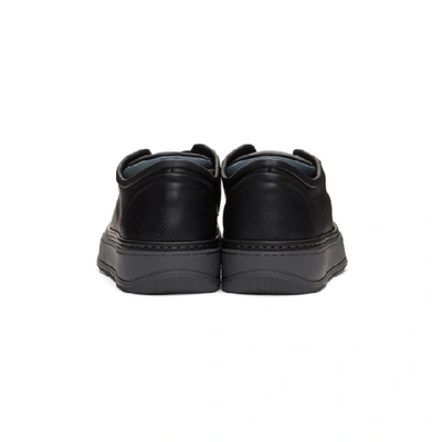 Shop Lanvin Black Leather Sneakers In 10