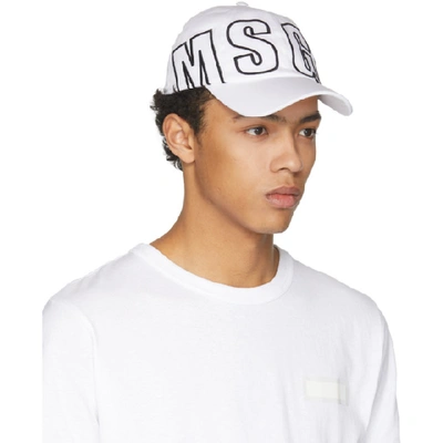 Shop Msgm White Logo Cap