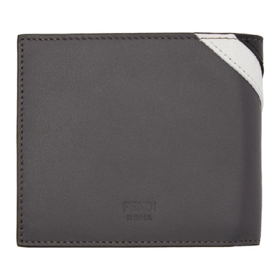 Shop Fendi Black & Grey 'bag Bugs' Wallet
