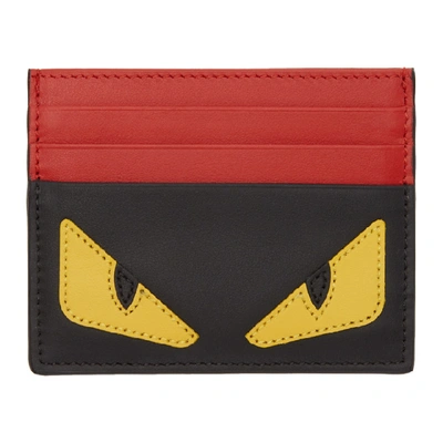 Shop Fendi Black & Red 'bag Bugs' Card Holder