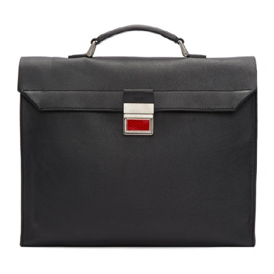 Shop Maison Margiela Black Leather Rolled Up Briefcase