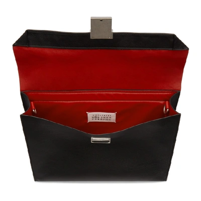 Shop Maison Margiela Black Leather Rolled Up Briefcase