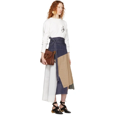 Shop Jw Anderson Navy Patchwork Skirt