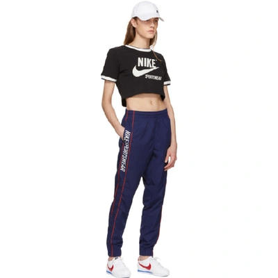 Shop Nike Black Cropped Classic Ringer Logo T-shirt