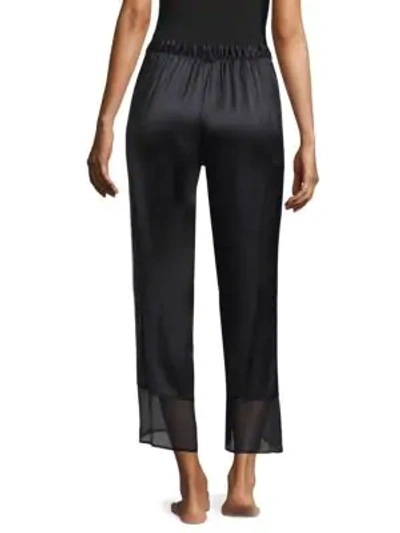 Shop Natori Silk Chiffon Pants In Black