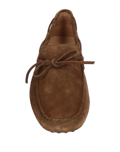 Tod's Man Loafers Chocolate Brown Size 8 Leather In Cocoa
