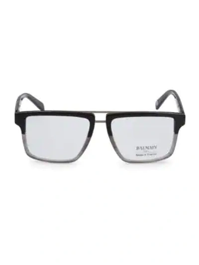 Shop Balmain 59mm Square Two-tone Eyeglasses In Grey Fade