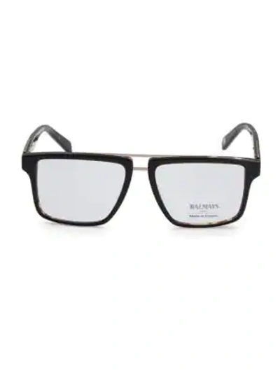 Shop Balmain 59mm Square Tortoiseshell Eyeglasses In Black