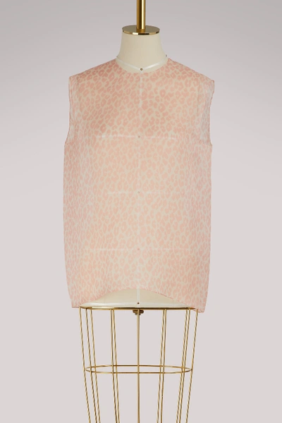 Shop Maison Rabih Kayrouz Sleeveless Leopard Top In Light Pink