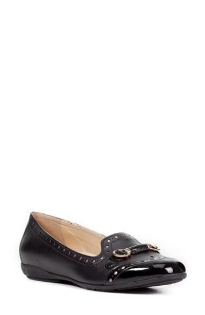 Shop Geox Annytah Loafer In Black Faux Leather