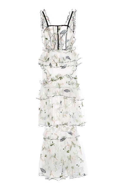 Shop Alice Mccall She Moves Me Tiered Ruffle Chiffon Dress In White