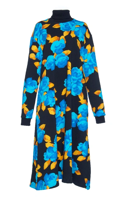 Shop Msgm Floral Sweatshirt Dress