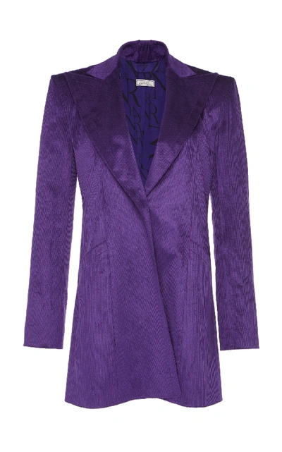 Shop Nina Ricci Corduroy Stretch Jacket In Purple