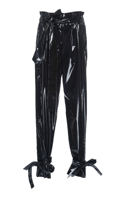 Shop Msgm Patent Pant In Black