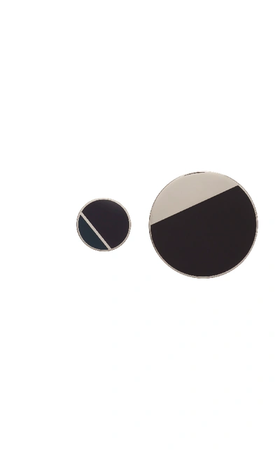 Shop Lanvin Bicolor Enamel Earrings In Black