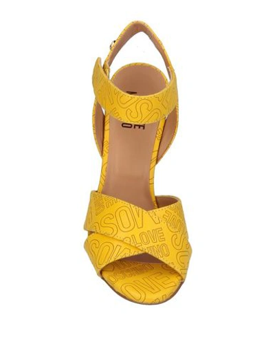 Shop Love Moschino Sandals In Yellow