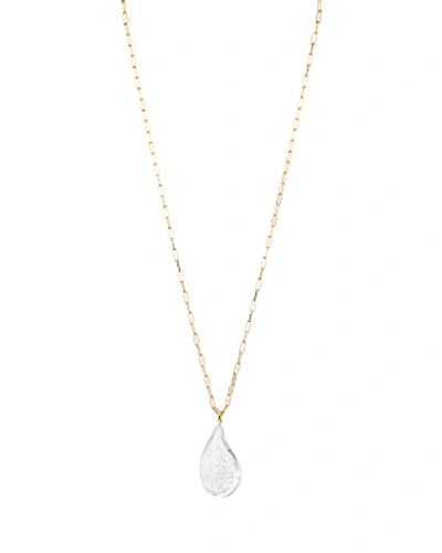 Shop Aqua Droplet Pendant Necklace, 34 - 100% Exclusive In Gold/clear