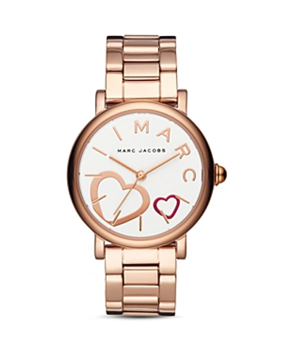 Shop Marc Jacobs Classic Watch, 37mm In White/rose Gold