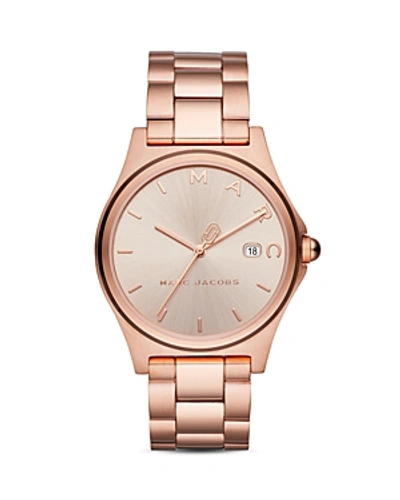 Shop Marc Jacobs Henry Watch, 38mm In Rose Gold