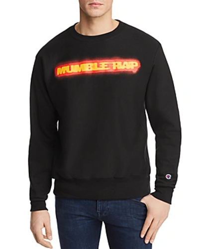 Shop Bravado Belly Mumble Rap Crewneck Sweatshirt In Black